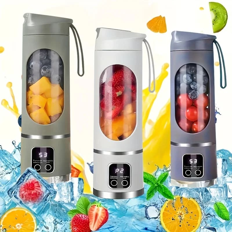 Tragbarer Entsafter, Handmixer, USB-Aufladbarer Saftbereiter, Geeignet für Smoothies, Milchshakes und Fruchtsäfte
