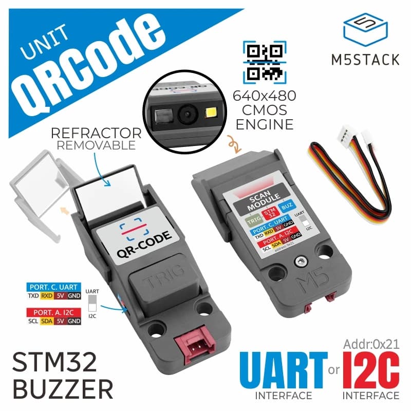 M5Stack Offizielle QR-Code-Scanner-Einheit (STM32F030)