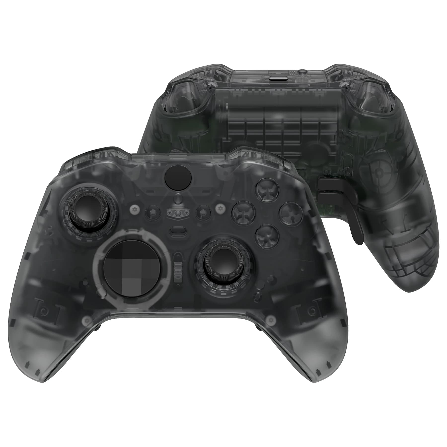 eXtremeRate Clear Full Set Shell mit Tasten Ersatz-Frontplatte auf der Rückplatte für Xbox Elite Series 2-Core-Controller – Modell 1797