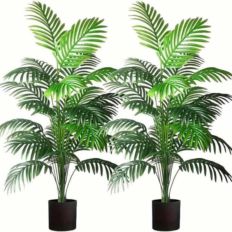 Künstliche Pflanzen mit 24 Blättern, Areca-Palmen, Bäume im Topf, Kunststoff, grün, künstlicher Pflanzenbaum, Bonsai für Zimmer, Zuhause, Innen-