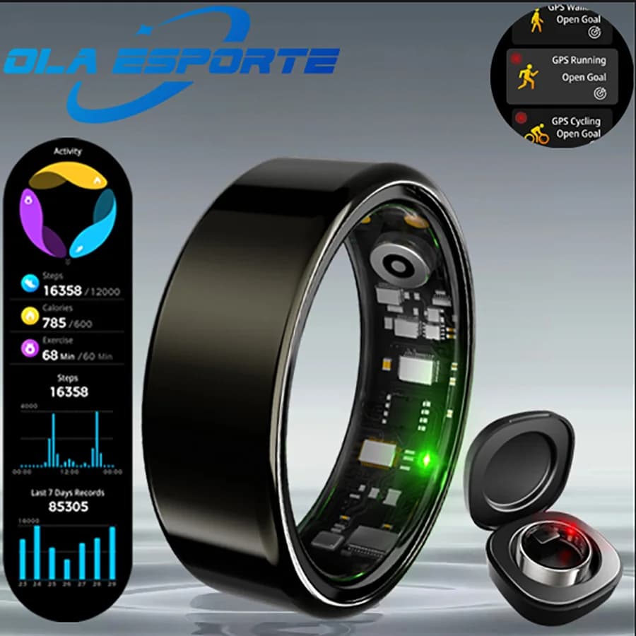 Für Smart Ring Männer Frauen Bluetooth Monitor Blut Herzfrequenz Blut Sauerstoff Monitor Smartring Multi Sport 5 ATM Wasserdicht 2025