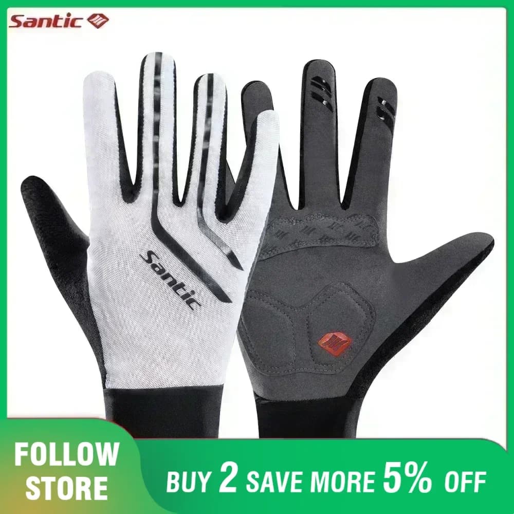 Santic Sommer Vollfinger-Fahrradhandschuhe Herren Pro MTB Reiten Schutzausrüstung Outdoor stoßfeste atmungsaktive rutschfeste Fahrradhandschuhe