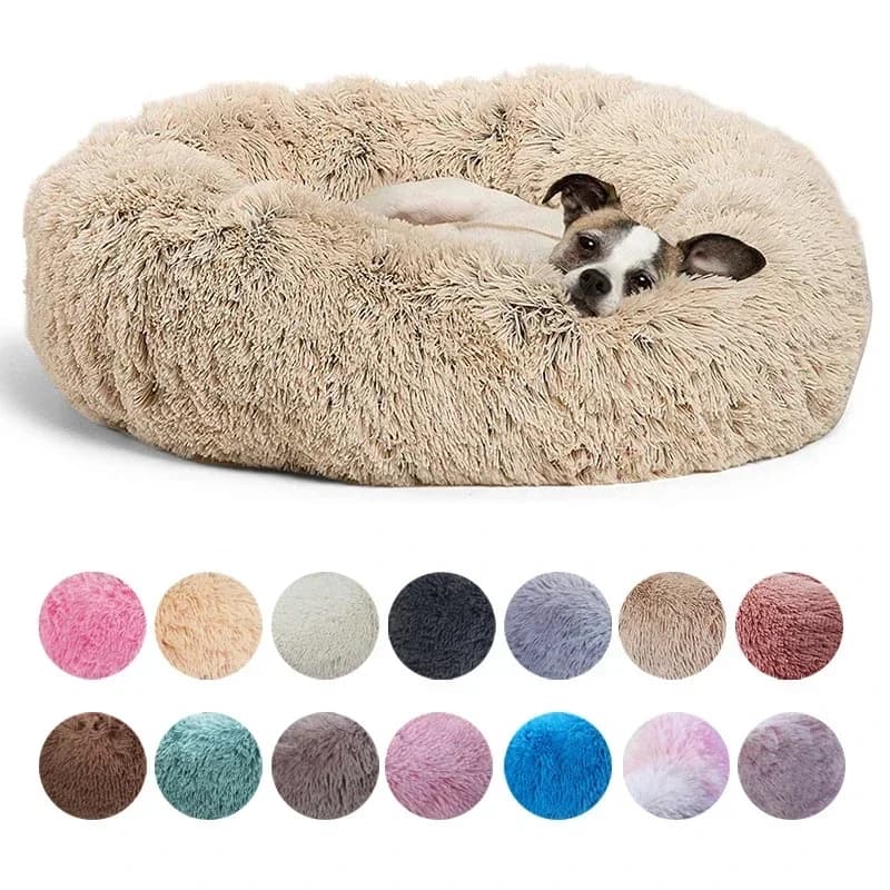 40–90 cm, rundes Haustierbett in 6 Größen für großes Hundebett, superweiches Katzenbett, Plüsch-Hundehaus für mittelgroße Hunde, warmes