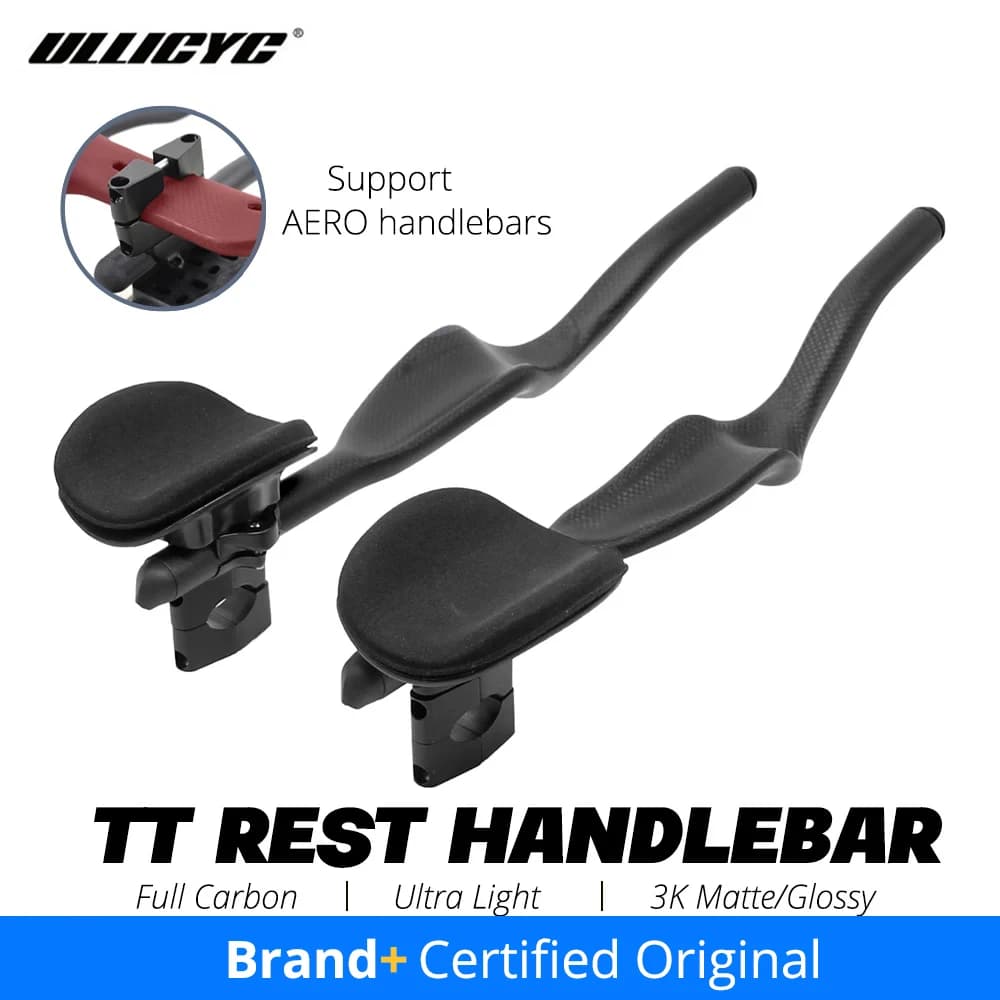 ULLICYC Rennrad Triathlon Zeitfahren, 3K Vollcarbon matt/glänzend Fahrradstütze TT Lenker 35 °   Für Aero Extension Lenker