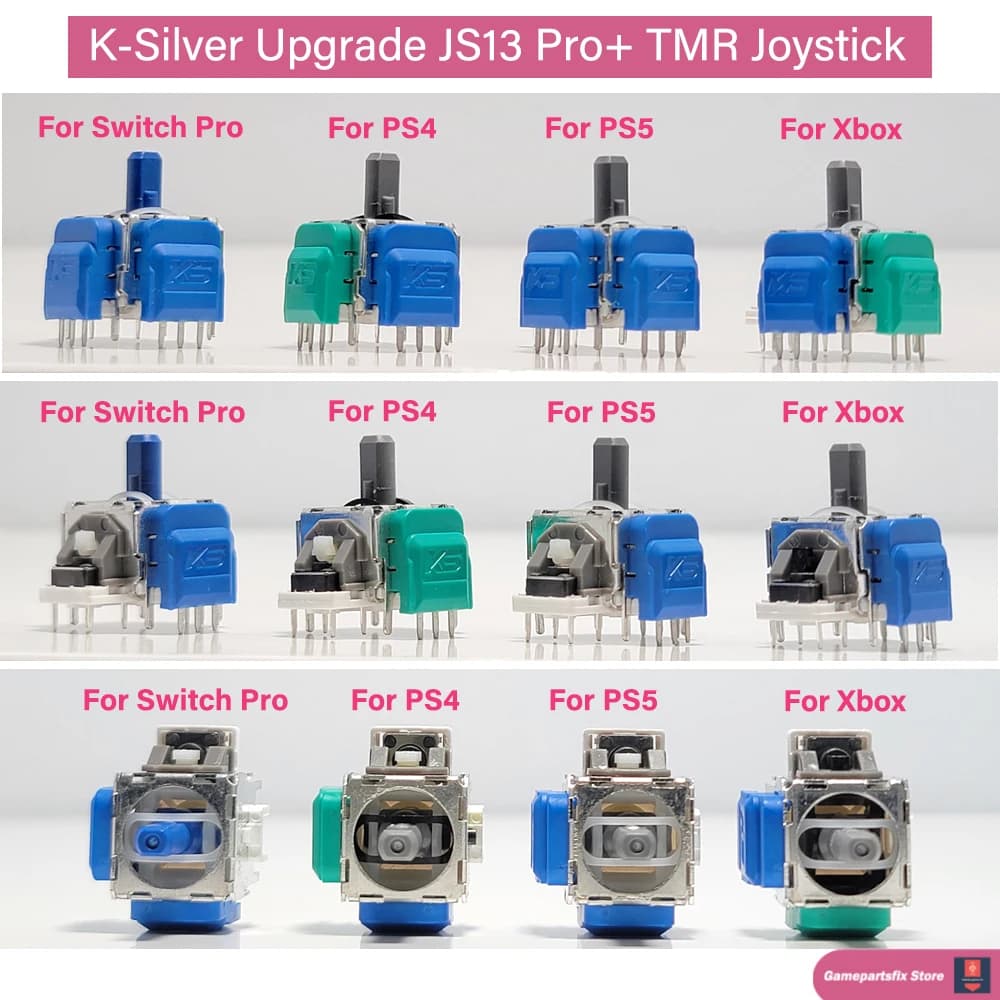 K-SILVER JS13 PRO+ TMR-Joystick für Switch Pro PS5 PS4 Xbox Series Xbox One Anti-Drift Elektromagnetischer 3D-Analog-TMR-ThumbStick