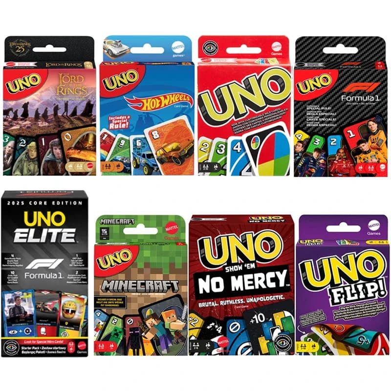 UNO Flip-Kartenspiele, Super Mario, Minecraft, Herr der Ringe, Hot Wheels, No Mercy, soziale Brett- und Tischpartyspiele, Ki