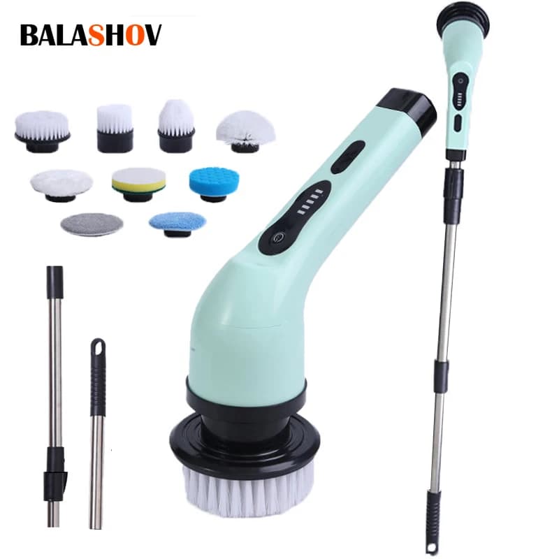9-in-1 elektrische Reinigungsbürste, elektrischer Schleuderreinigungswäscher, elektrische Reinigungswerkzeuge, Salon, Küche, Badezimmer,