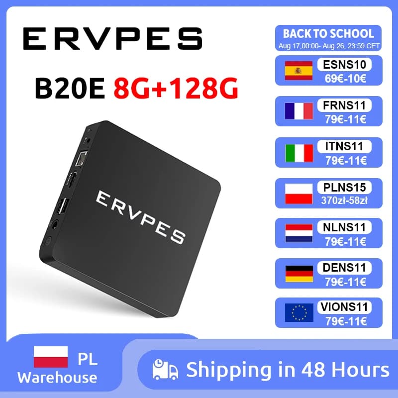ERVPES Mini-PC B20E Windows 11 Pro 8GB RAM 128GB ROM 6500Y Micro-Desktop-Computer Dual-Band WLAN Mini-PC