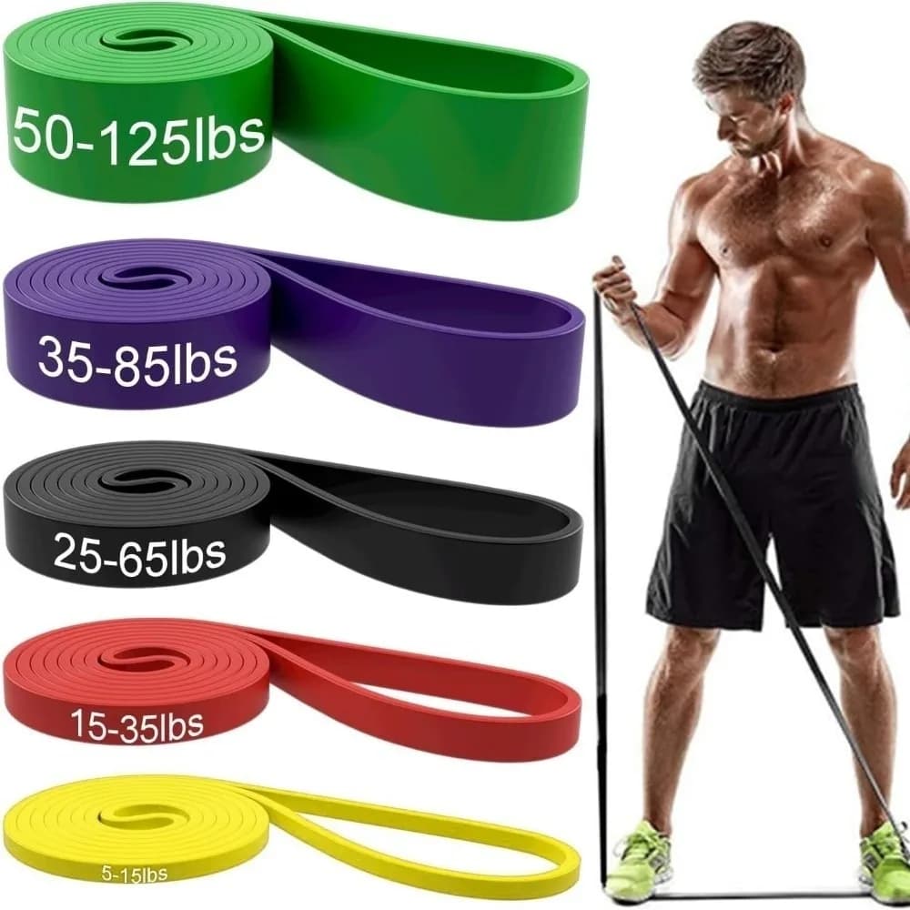 TPE Widerstandsbänder Set 5~120lbs Latex Elastische Gummiband-Schlaufen Hochbelastbare Krafttraining Workout Expander Fitness