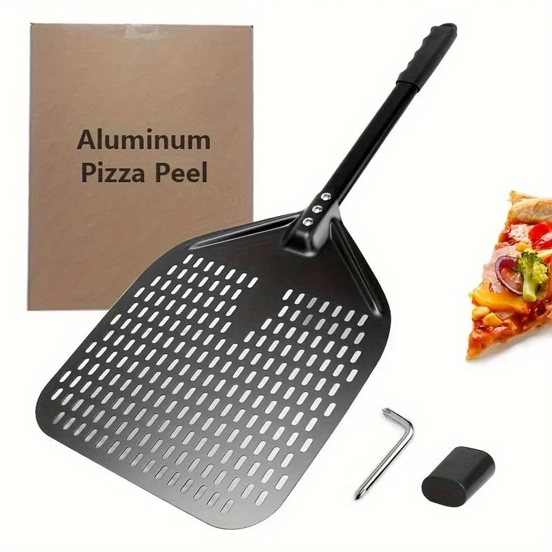 1 Stück perforierte Pizzas chale, 30,48x35,56 cm rechteckige Pizza transfer schale, profession elles Aluminium-Dreh pizza paddel