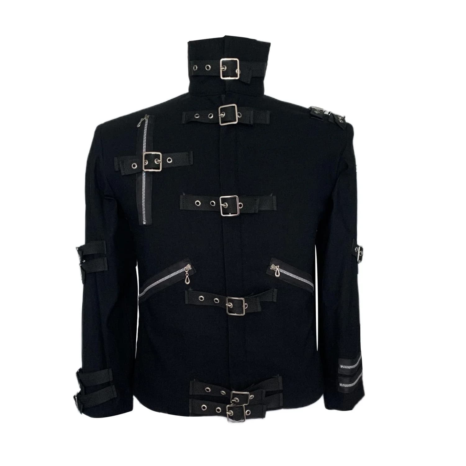 Rollenspieler Michael Jackson BAD Punk Jacke Schwarz Stretch Baumwolle Outwear Impersonator