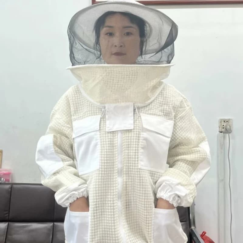 Bienen-Schutzanzug, halber Körper, aus atmungsaktiver Baumwolle, verdickt, gegen Bienengift, 3D-Raumanzug