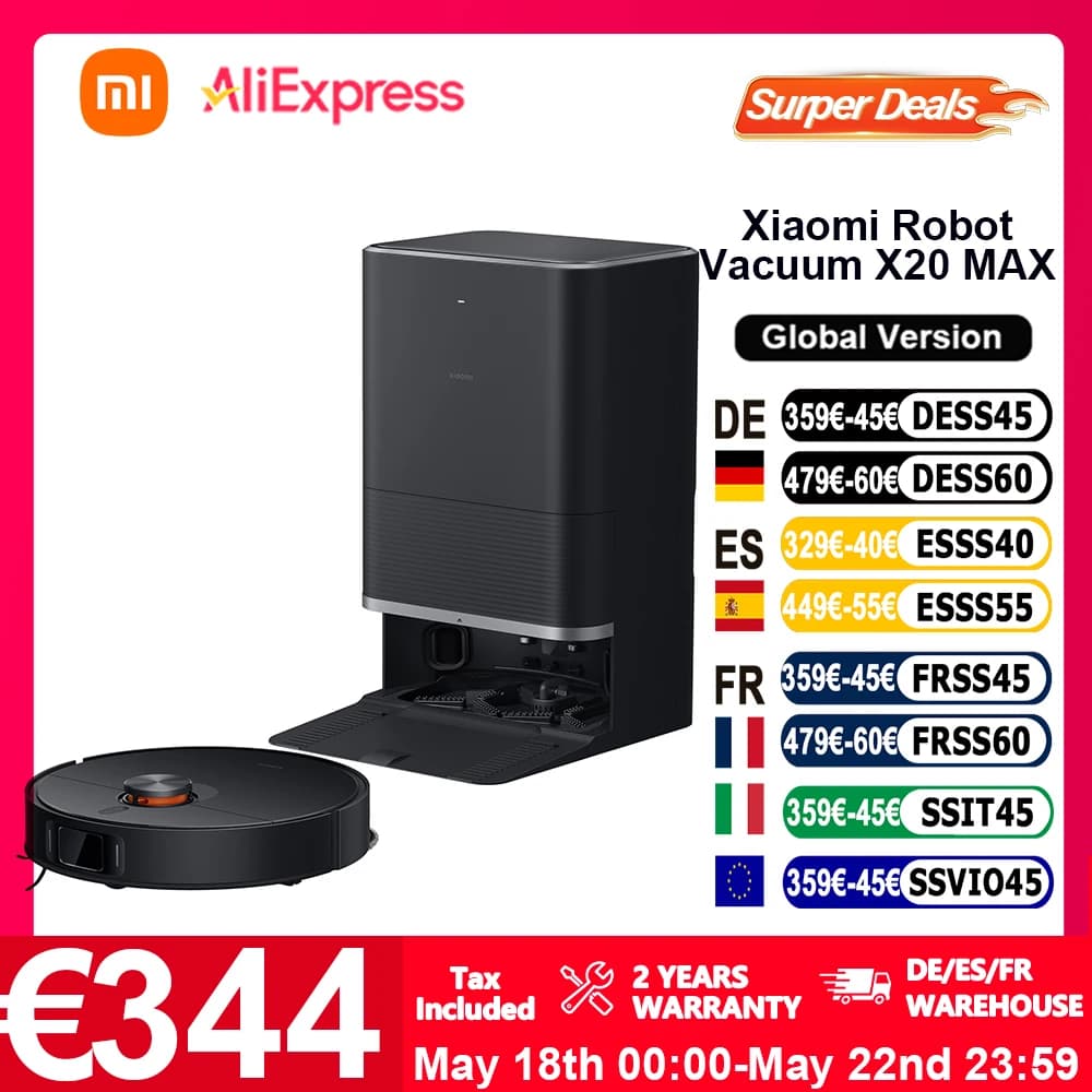 Globale Version Xiaomi Robot Vacuum X20 Max Sprachsteuerung Automatische Staubsammlung Whole House Scan Haarflüssigkeit Reinigung
