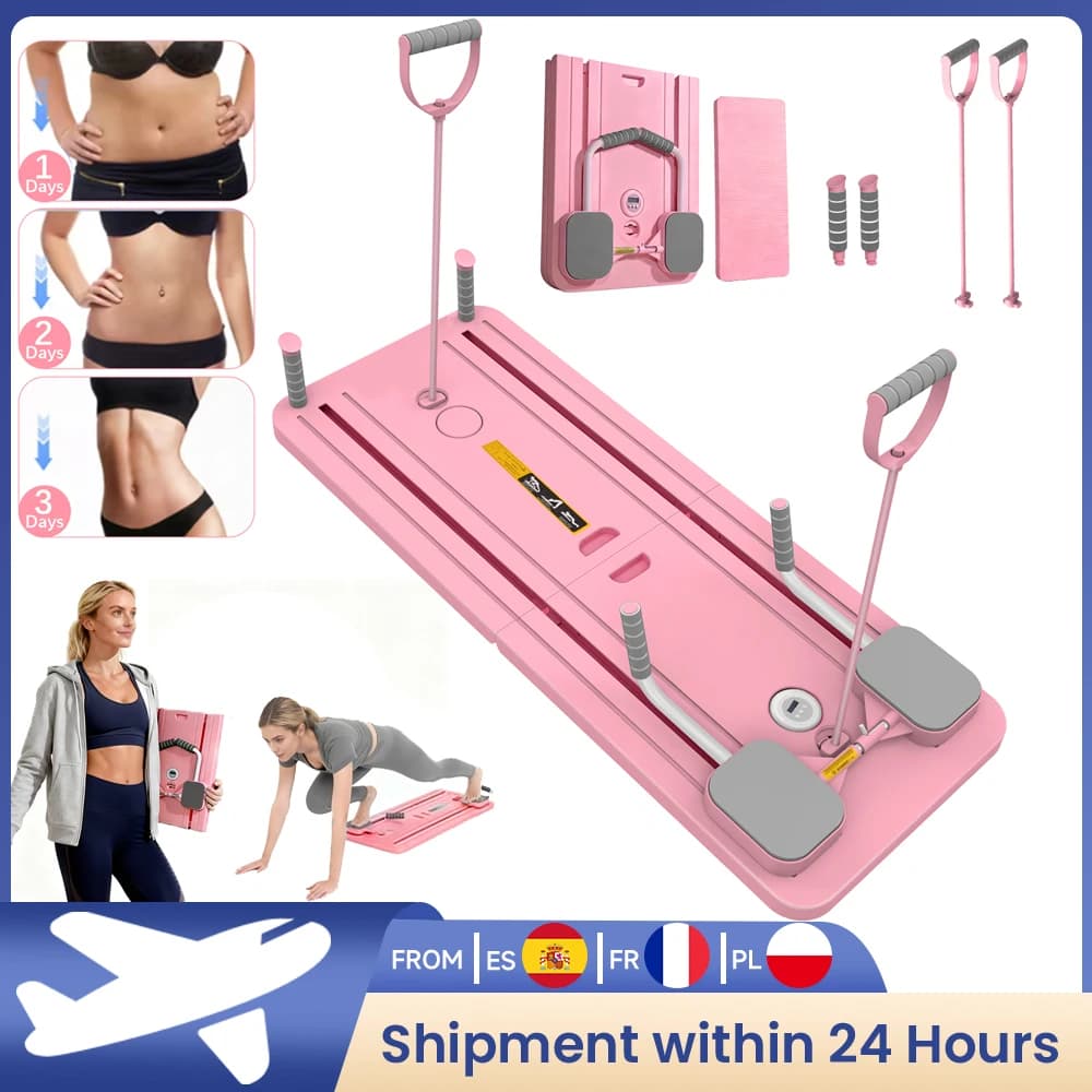 Heim-Pilates-Brett, faltbar, 4-in-1, Bauchtrainer-Roller, Fitnessgerät für das Home-Gym, Ganzkörper-Workout, Core-Trainer