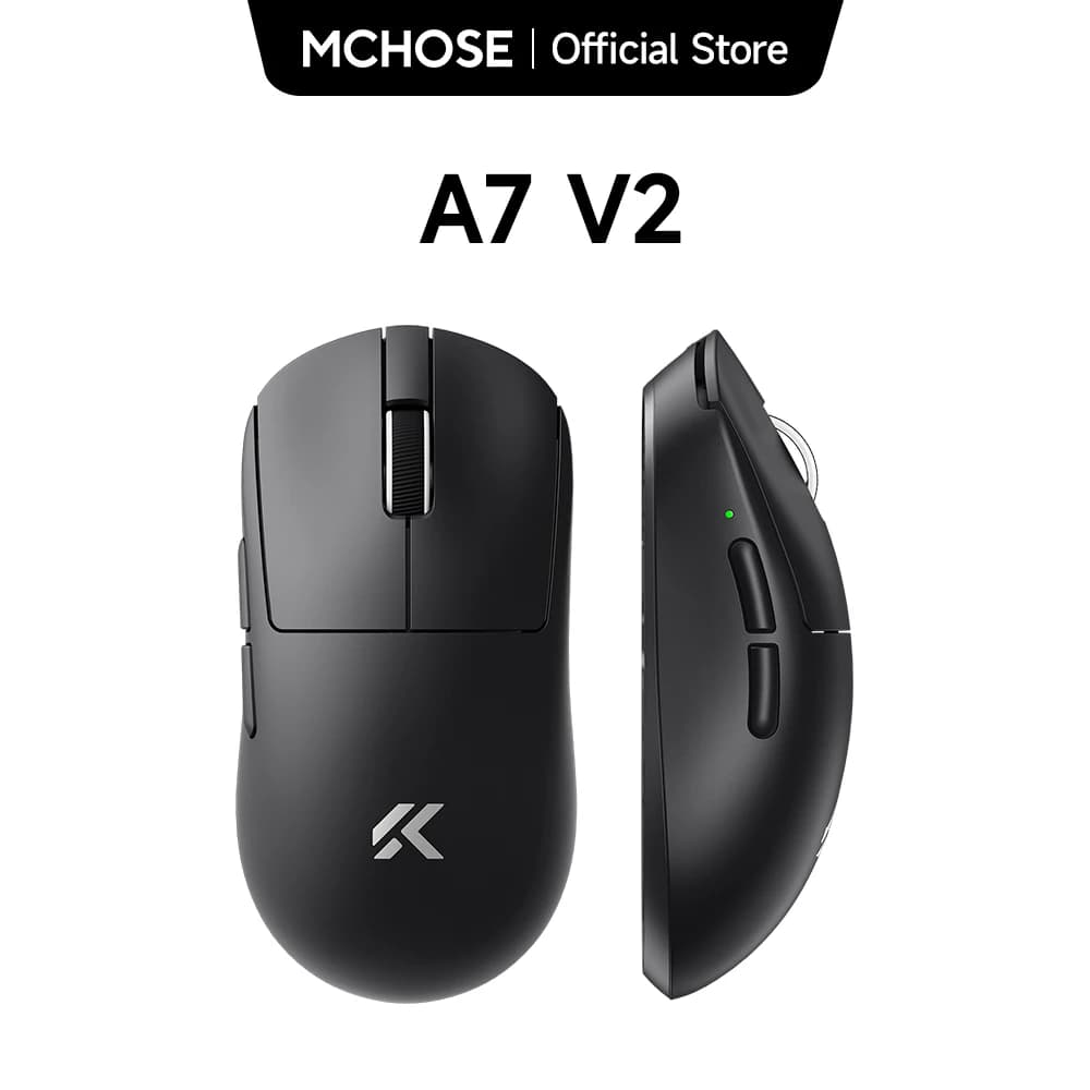 MCHOSE A7 V2 Leichte kabellose Gaming-Maus Dual 8.000 Hz Polling Rate PAW3950 TI Gaming Esports Büromaus