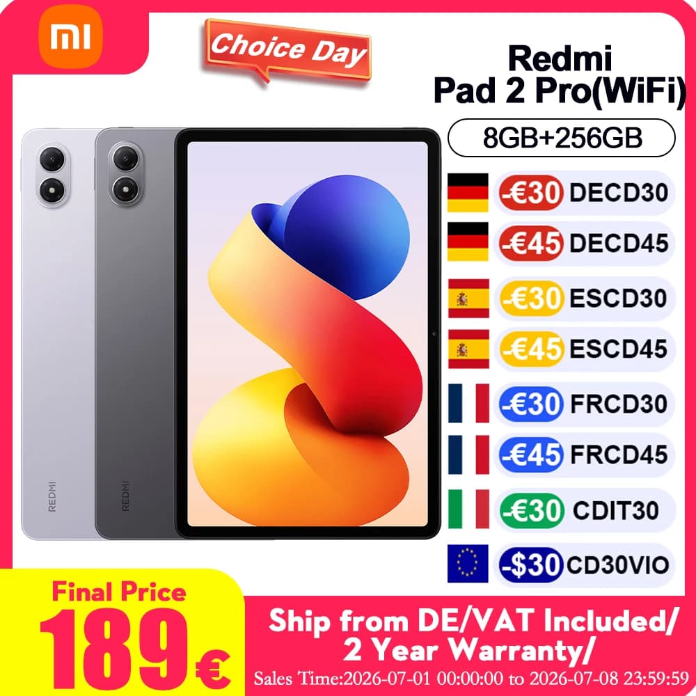 Xiaomi Redmi Pad 2 Pro Wifi Global Version Tablet12.1" Screen With Exceptionally Clear 2.5K Resolution Four Speakers For Immersive Sound