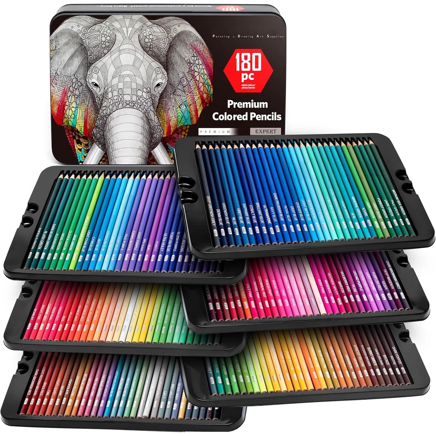 72/120/180/260 Farben Professionelles Buntstift-Set Feine Kunstzeichnung Ungiftige Öl-Buntstifte für Skizzieren und Malen