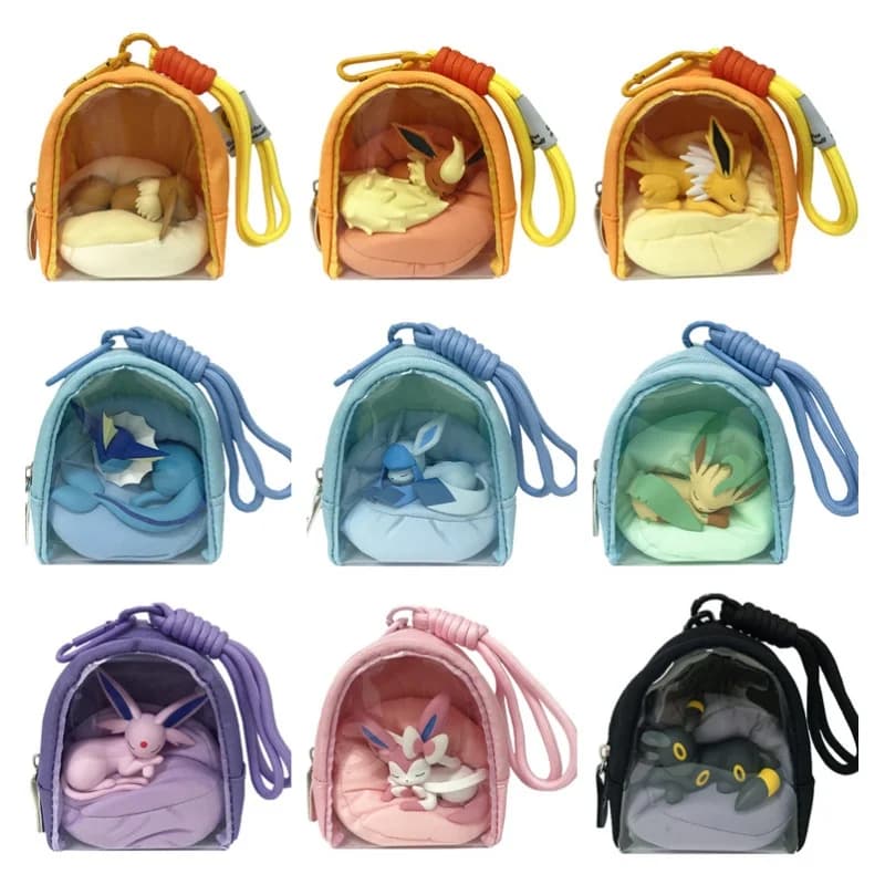Auf Lager Original Pokemon DIY Sofa Schlafposition Rucksack Anhänger Sylveon Snorlax Jirachi Anime Merchandise Geschenk