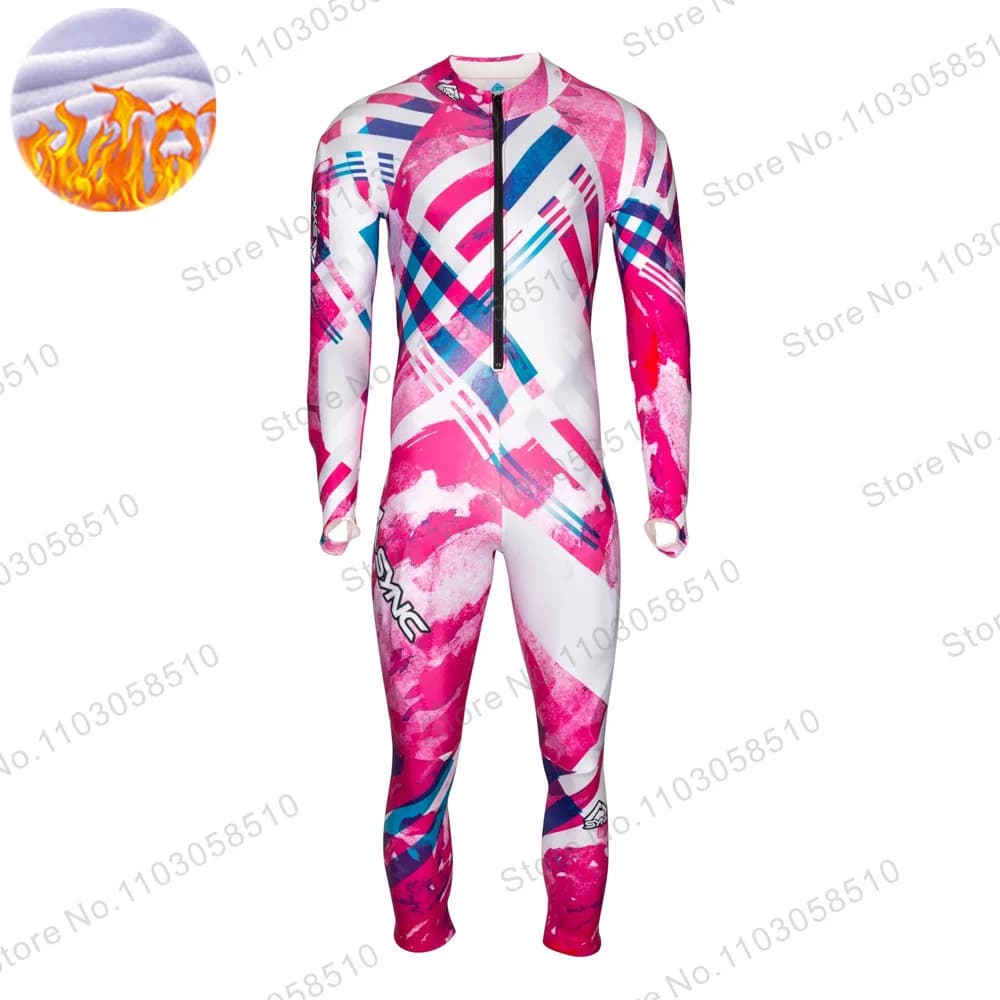Kinder-Performance GS Outdoor-Skianzug für Training und Wettkampf, Winter-Flansch-Einteiler-Skianzug, Snowboard-Jumpsuit ohne Polsterung