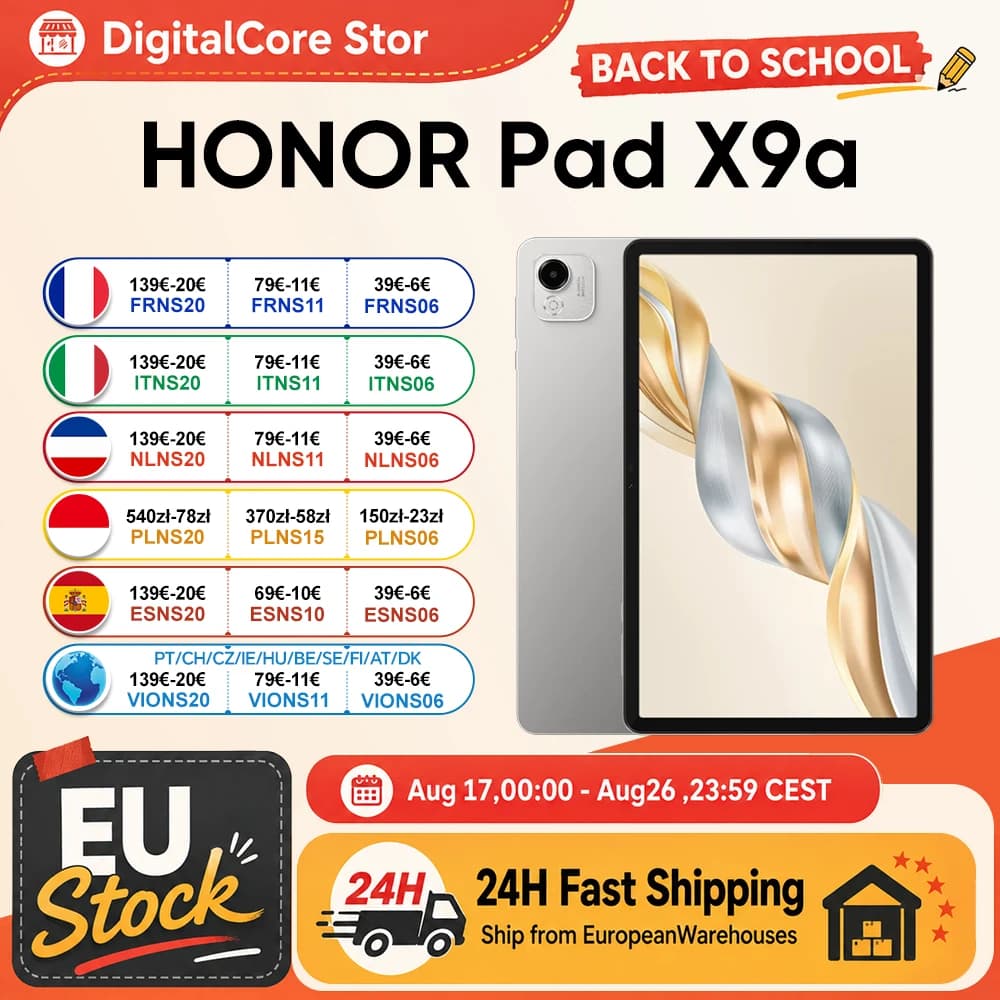 HONOR Pad X9a 11,5-Zoll LCD-Display 120Hz Bildwiederholrate 1,07B Farben 400 nit Helligkeit, Snapdragon 685 WIFI Octa-Core, 8300mAh Akku
