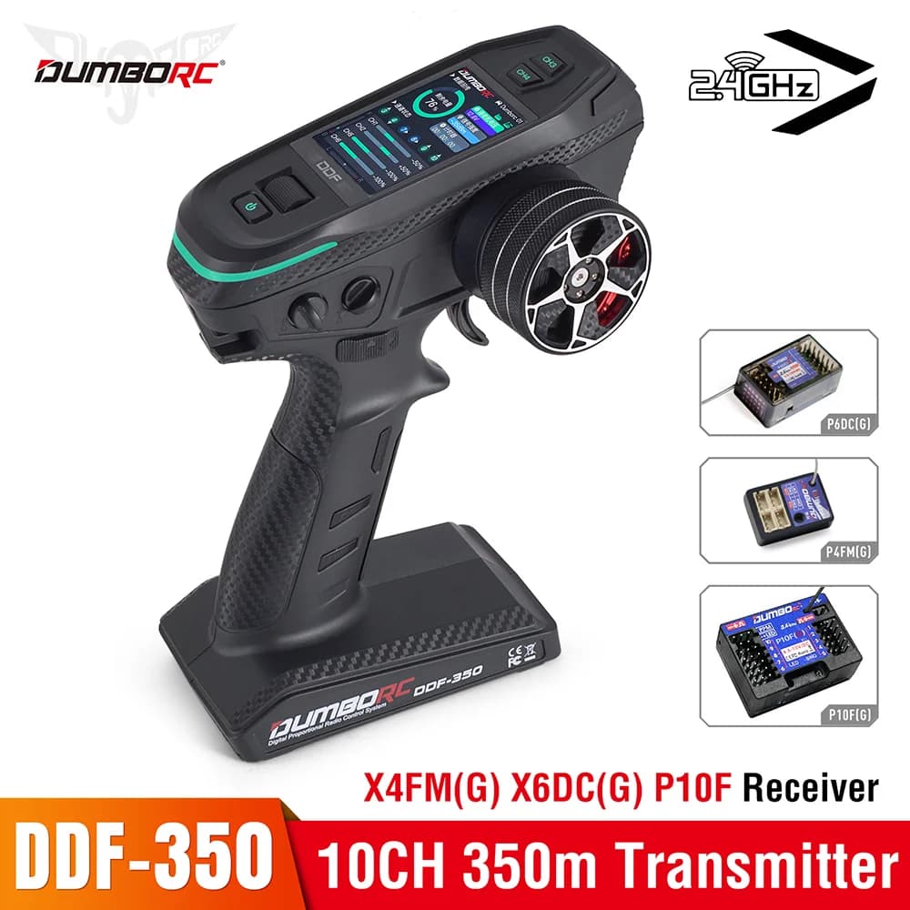 DUMBORC DDF-350 Sender mit Empfänger 2,4G 10CH Digital Radio Fernbedienung für RC Auto Boot Tank LCD FHSS System