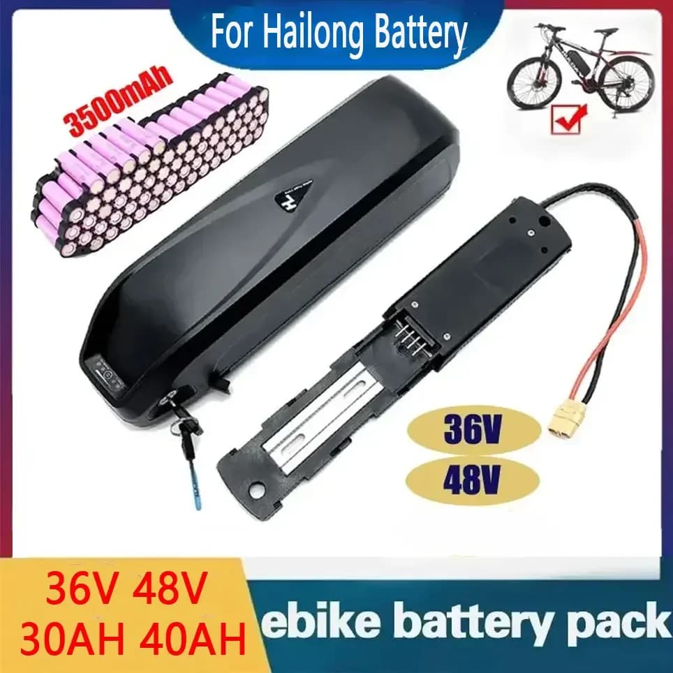 Hochwertige 48V Brandneue Original 20Ah 30Ah 40Ah Hailong Batterie für Bafang BBS02 BBS03 BBSHD Motor +BMS Anpassbarer Stecker