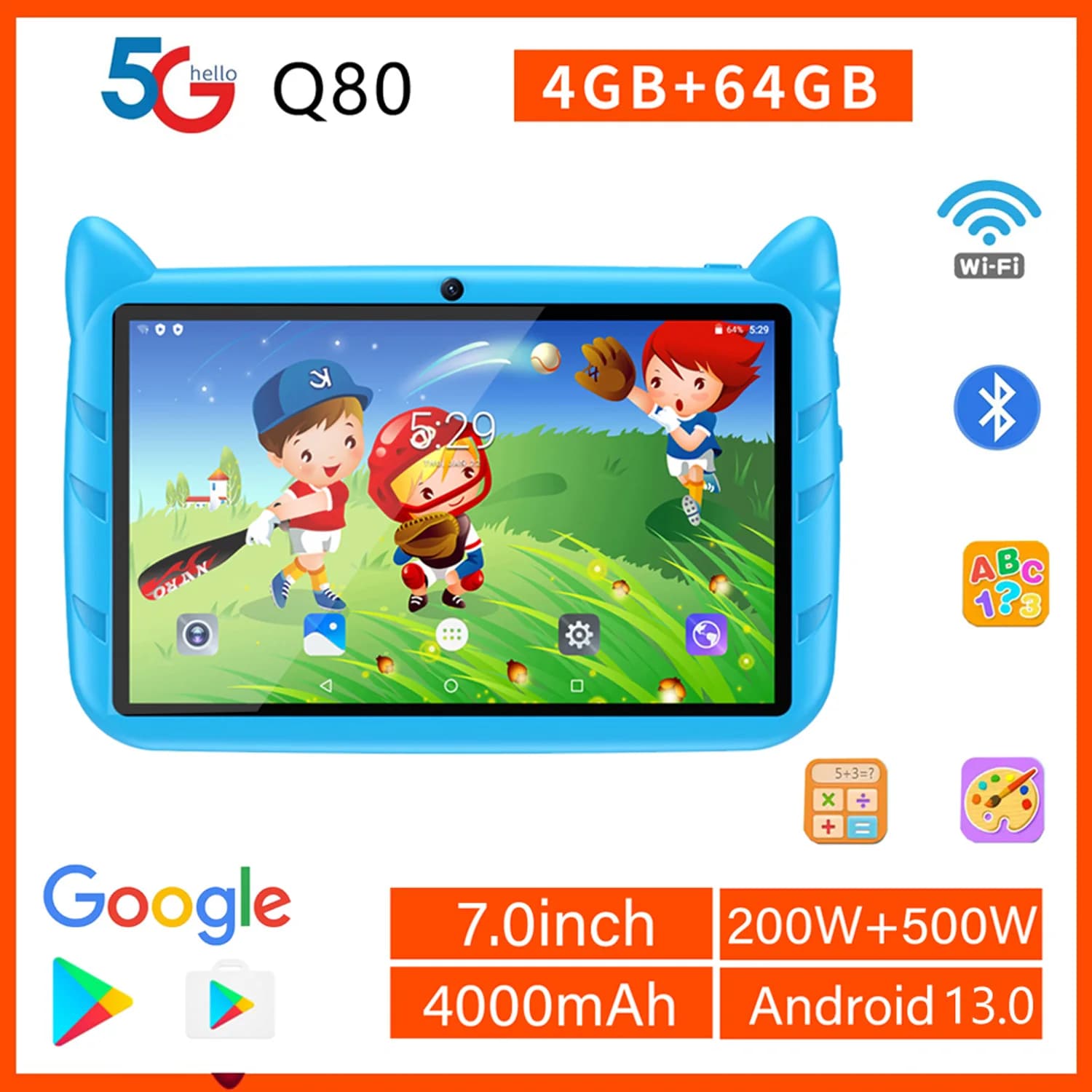 Neue 7 Zoll Globale Version 5G WiFi Kinder Tablets Quad Core Android Lernen Bildung Tablet PC 4 GB RAM 64 GB ROM Kinder Geschenke