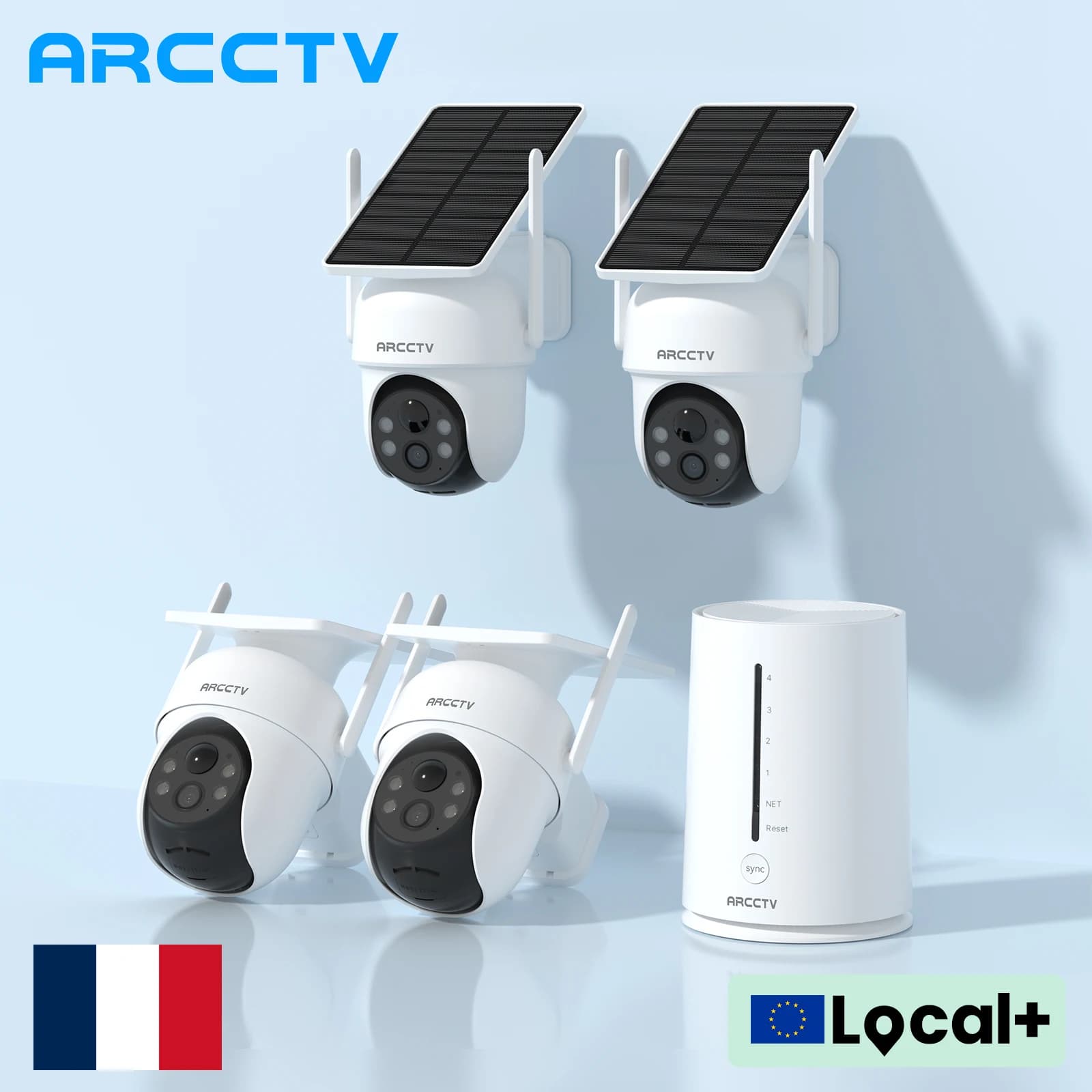 ARCCTV 2K Wifi Solar Kamera Kit Outdoor Wireless Sicherheit Überwachung Kamera Set Menschliches Erkennen Zwei-wege Audio Farbe nachtsicht