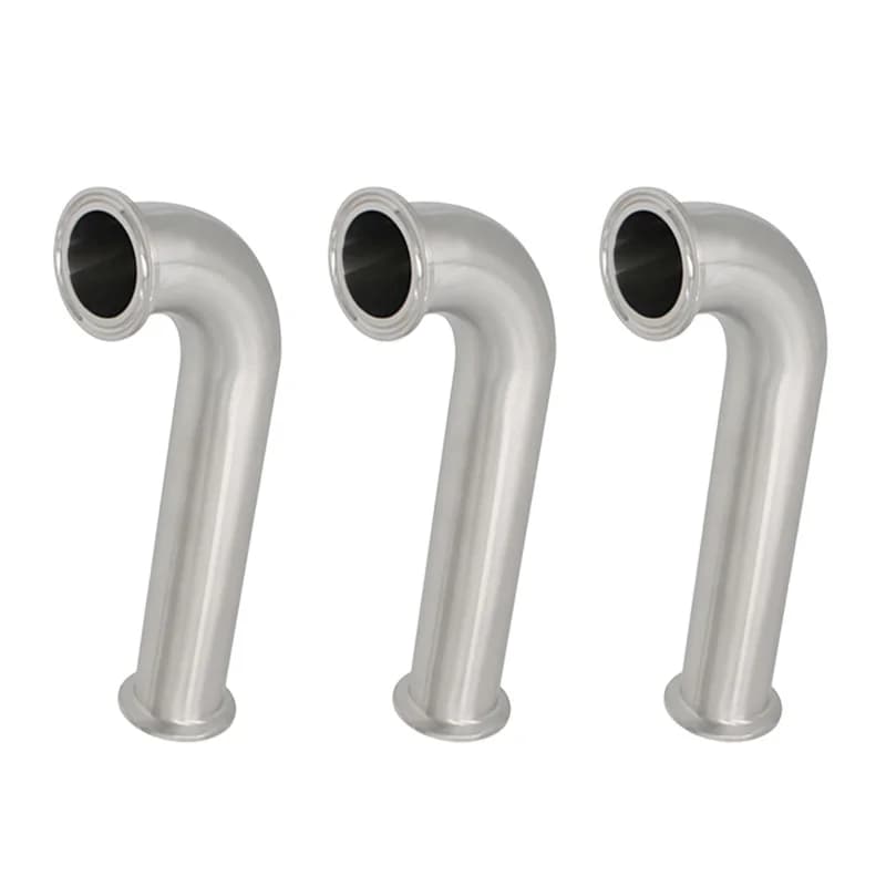 Tri-Clamp aus Edelstahl 304, langer Radius 90 °   Ellenbogen 38 mm 51 mm Sanitärrohrverschraubung für Lebensmittel, Getränke, Brauen, Pharma