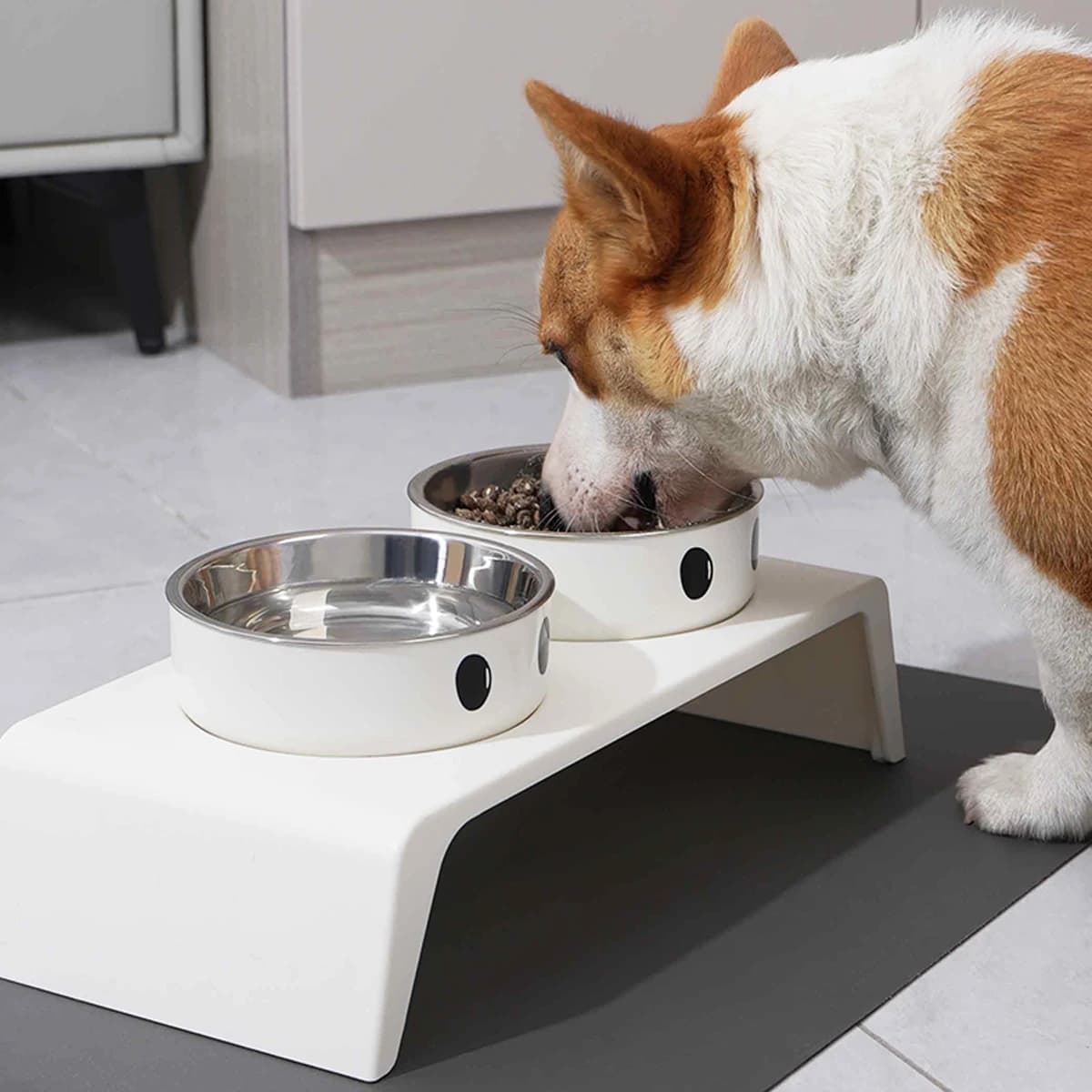Erhöhte Futternäpfe für Hunde, erhöhter Ständer mit doppelten Futterwassern aus Edelstahl für kleine, mittelgroße und große Hunde und Katzen