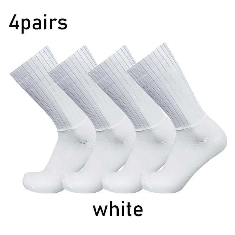 2024 neue Aero Reine Farbe Radfahren 4 paare/satz Sport Socken Silikon Non-slip Pro Racing Fahrrad Socken Sommer Kühlen calcetines