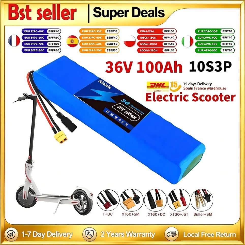 Batterie18650 Lithium-Ionen-Akkupack 100Ah 10s3p 36V Akku für Faltbares Moped Stadtfahrrad-Akku
