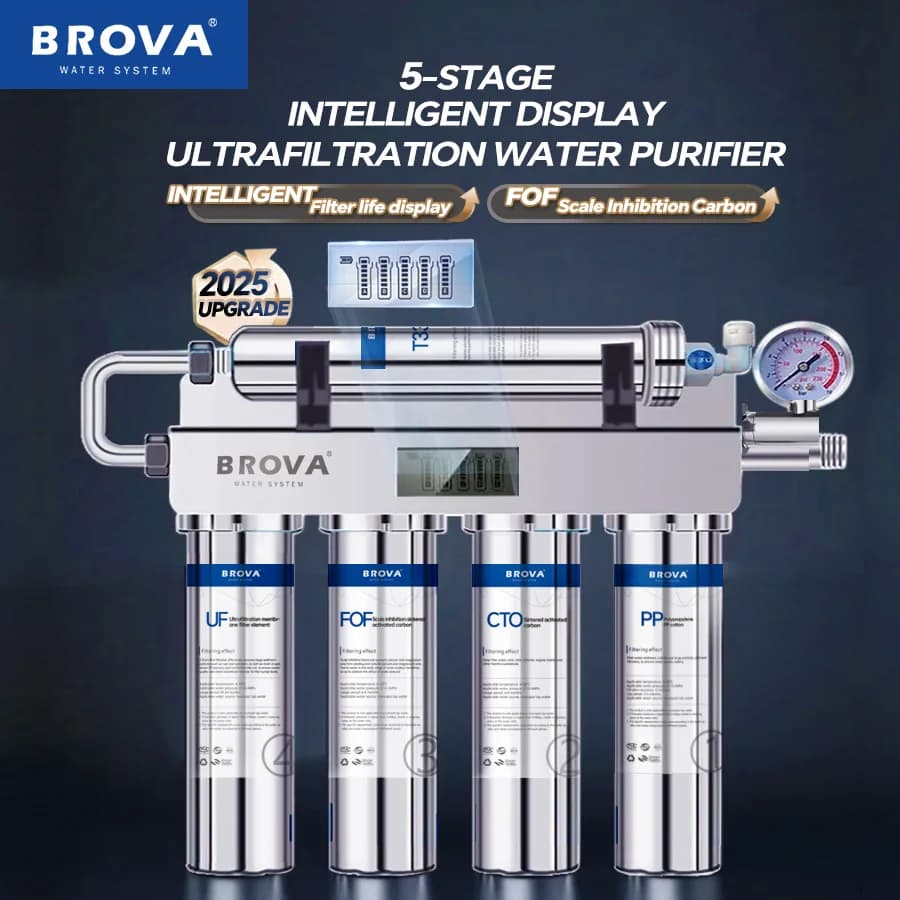 Upgrade Haushalt Intelligentes 5-stufiges Ultrafiltrations-Wasseraufbereitungssystem mit Skalenhemmung Carbon Kitchen Water Filt
