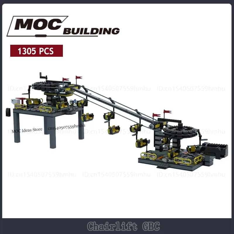 GBC Mmodule Chairlift MOC Baustein Diy Montage Technologie Motor Ziegel Wissenschaft Pädagogisches Kreatives Puzzle Spielzeug Weihnachtsgeschenke