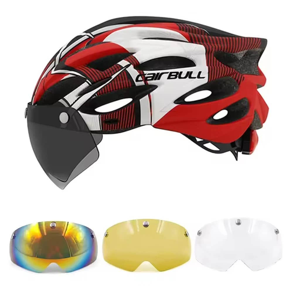 Cairbull Fahrradhelme MTB Mountain Road Racing Fahrradhelm Leichter Atmungsaktiver LED-Sicherheits-Fahrradhelm 59-61cm Casco