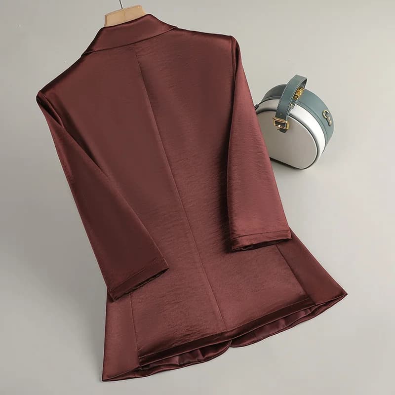 2026 büro Damen Formale Blazer Frauen Arbeit Business Tragen Jacke Frühling Single Button Mid Sleeve Anzug Mantel Weibliche Oberbekleidung Tops