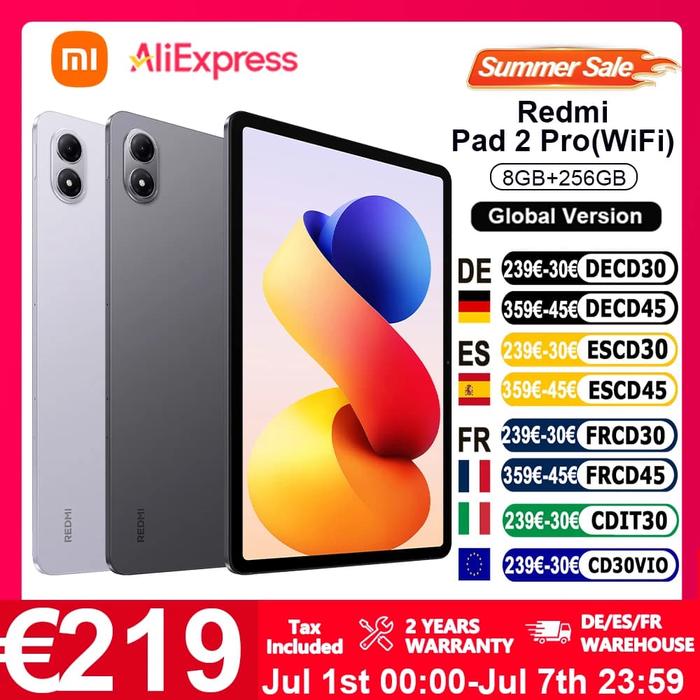Globale Version Xiaomi Redmi Pad 2 Pro Wifi 12,1" 2,5K kristallklares Display 120 Hz Bildwiederholfrequenz 12000 mAh Akku Fortschrittlicher