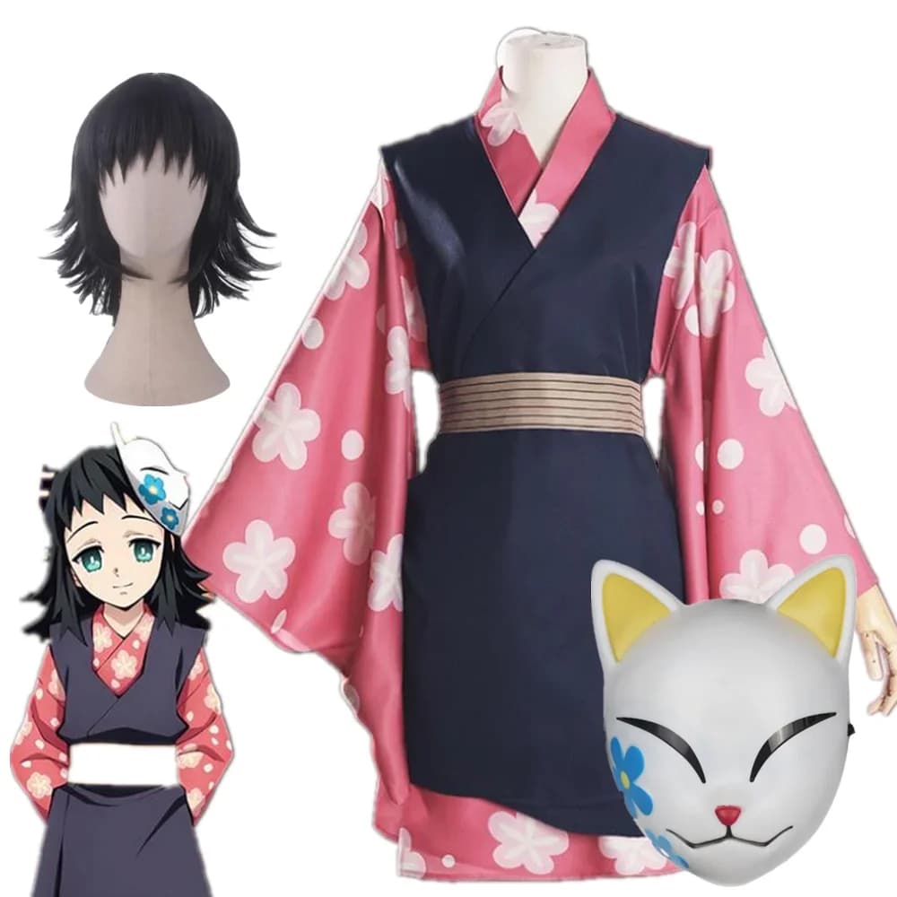Makomo Cosplay Kostüm Uniform Feestpak Anime Kimono Komplettset