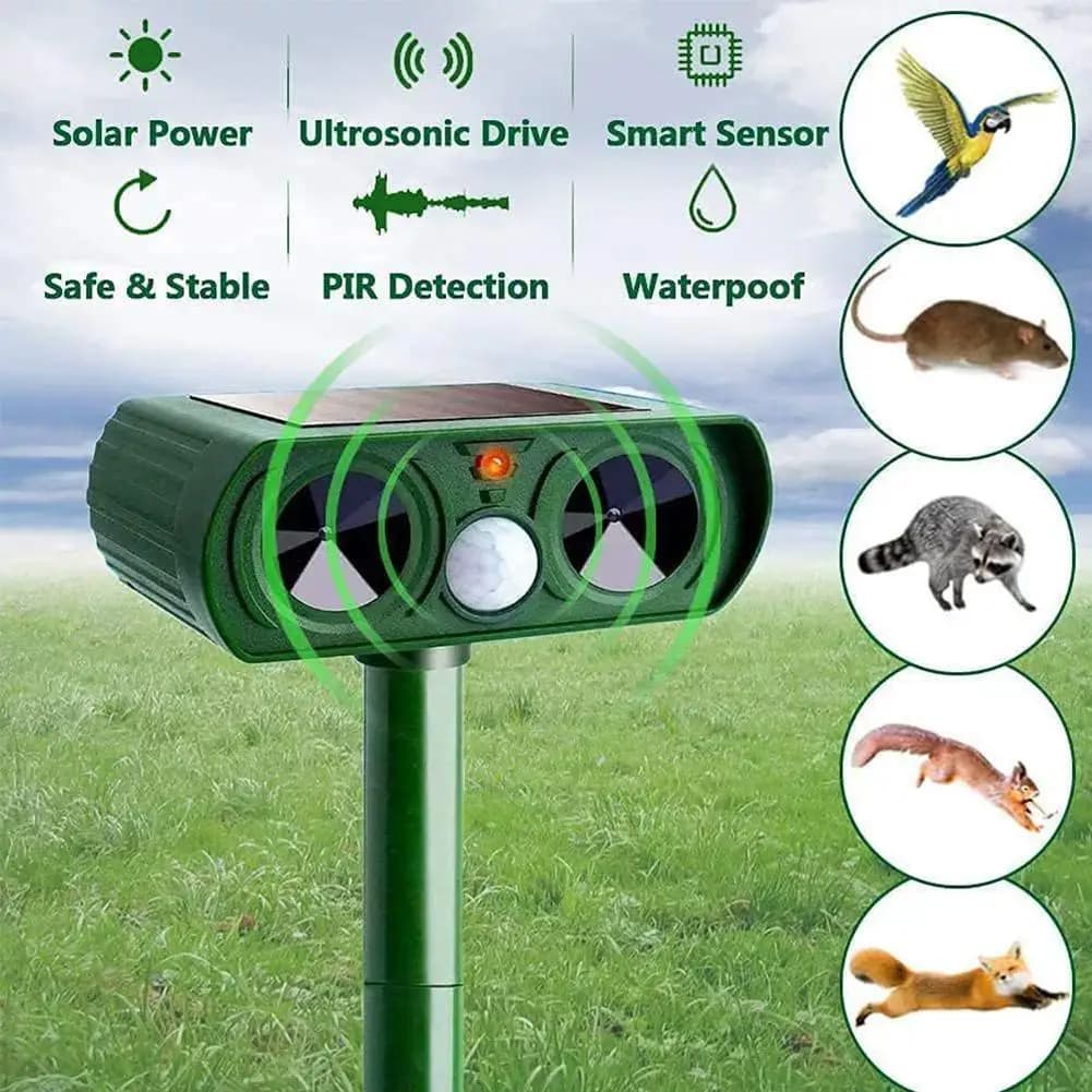 Outdoor LED Licht Alarm Ultraschall Katze Hund Abwehrmittel Solar Power Wiederaufladbare Garten Abwehrmittel Für Garten