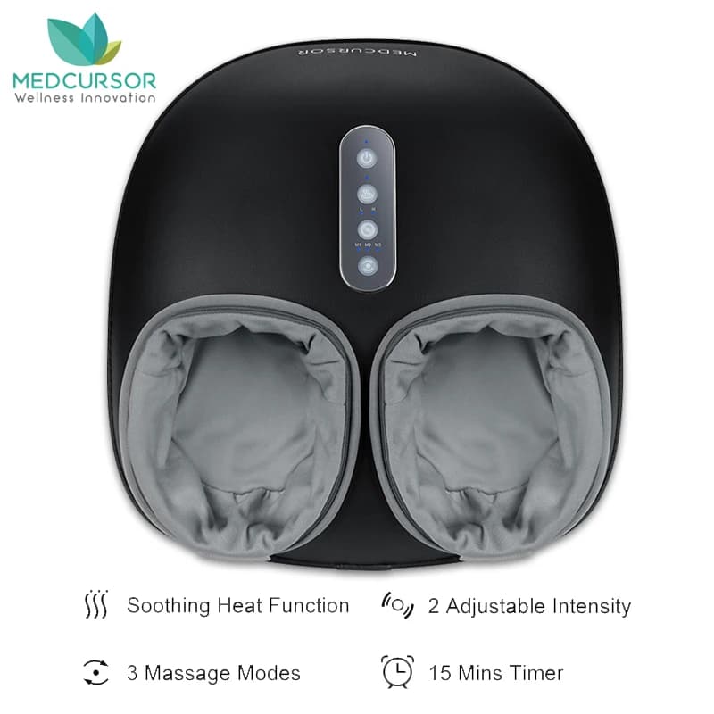 Medcursor Fußmassagegerät, Heiztherapie, Shiatsu, Tiefenknetrolle, Muskelentspannung, Schmerzlinderung, elektrisches Fußmassagegerät
