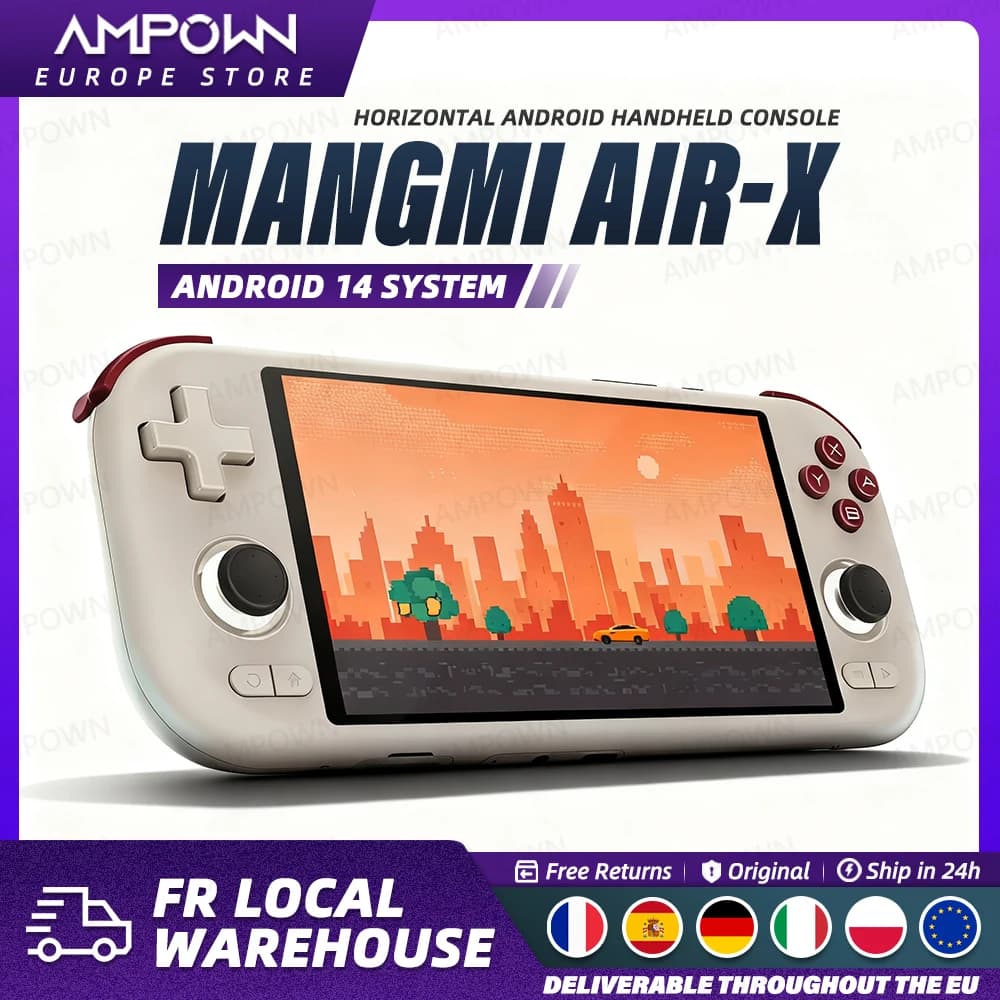 MANGMI AIR X Handheld-Spielekonsole Qualcomm Snapdragon 662 5,5 Zoll Touchscreen Android 14 Aktiver Lüfter 15 W Schnellladung RGB