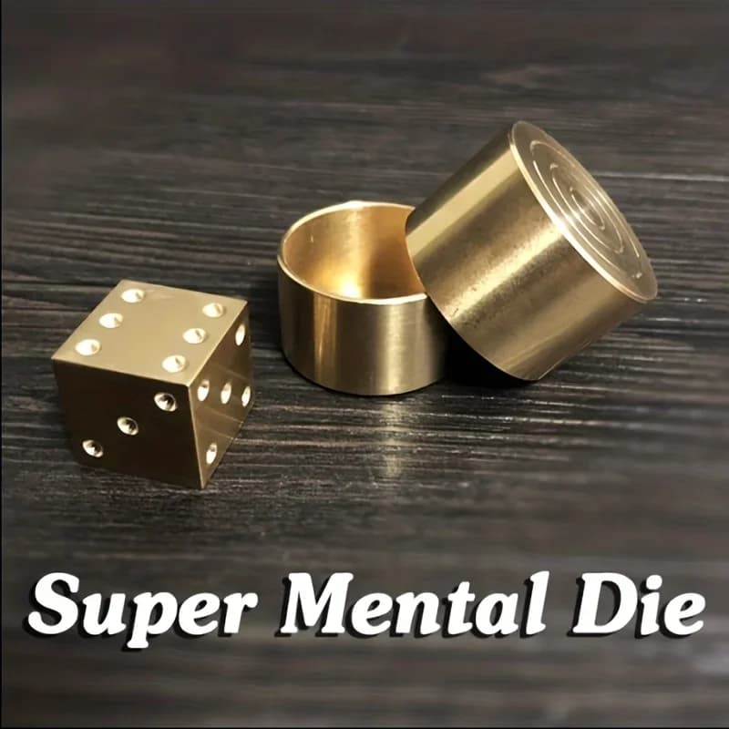 Super Mental Die (Messing) Zaubertricks Magier Nahaufnahme IllusionenGimmick Prop Metalismus Klassisches Spielzeug Würfel Zahlenvorhersage Magia