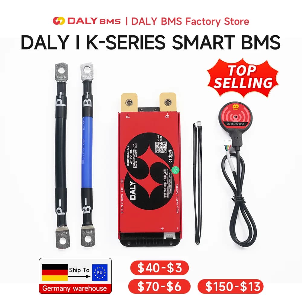 Daly Smart Lifepo4 BMS-Karte 4S 12V 8S 24V16S 48V 3,2V 100A 60A BMS für 18650 BATTERIEPACK BT UART RS485 CANBUS-Kommunikation