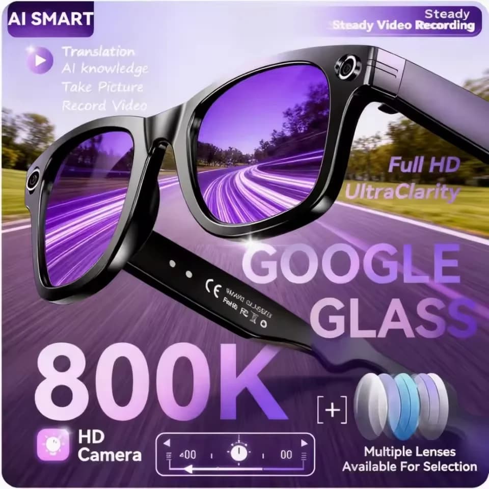 Neue 800W Kamera AI Gläser Männer Farbwechsel Smart Übersetzung Gläser Foto Video Aufnahme Wasserdichte Anruf Smart Sonnenbrille