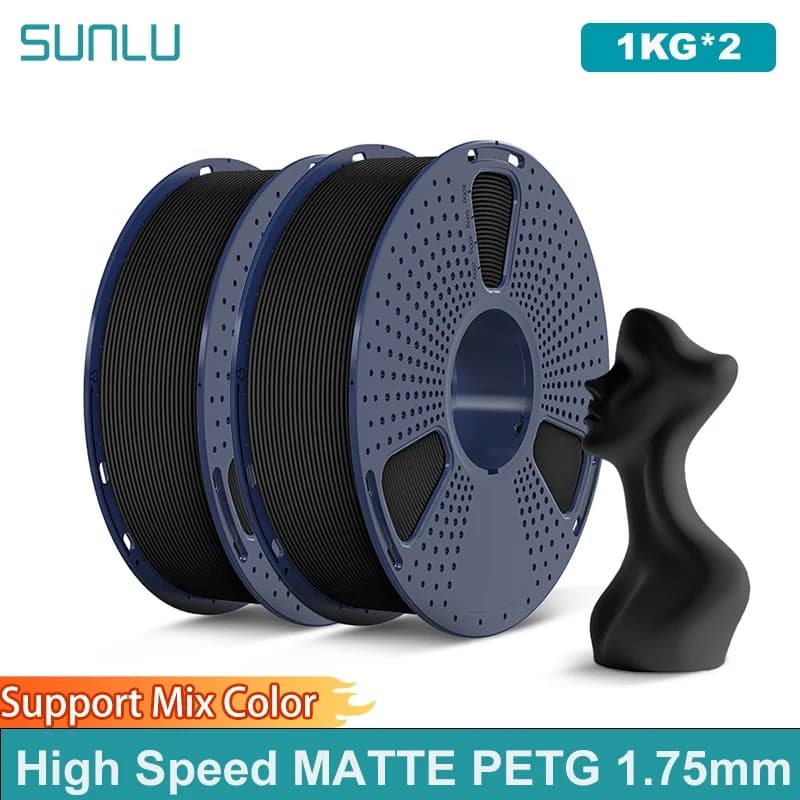 SUNLU 2 kg Hochgeschwindigkeits-Matt-PETG-Filament, 1,75 mm, 1000 g Spule (2,2 lbs), Hochgeschwindigkeits-Druckfilament, passend für die meisten