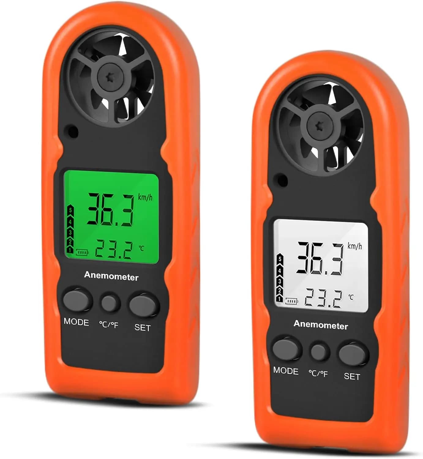 2pcs BT-816B tragbare anemometer, wind geschwindigkeit meter, wind sensor, luft geschwindigkeit tester luft anemometer für hvac cfm schießboot,