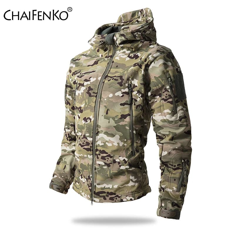 Lurker Shark Haut Soft Shell Taktische Jacke Männer Wasserdichte Fleece Mit Kapuze Mantel Jagd Kleidung Herbst Neue Outdoor Camouflage Jacke