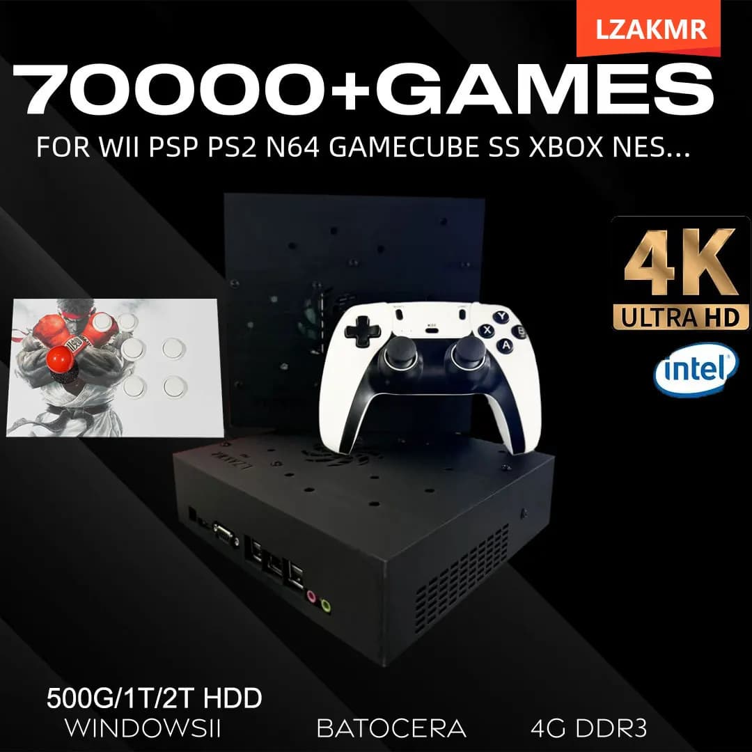 Retro-Gaming-Konsole 70000+ Spiele 2 TB T8 geladen für Wii PS2 DC PSP GAMECUBE Plug-and-Play auf TV Windows 11 Kindergeschenk
