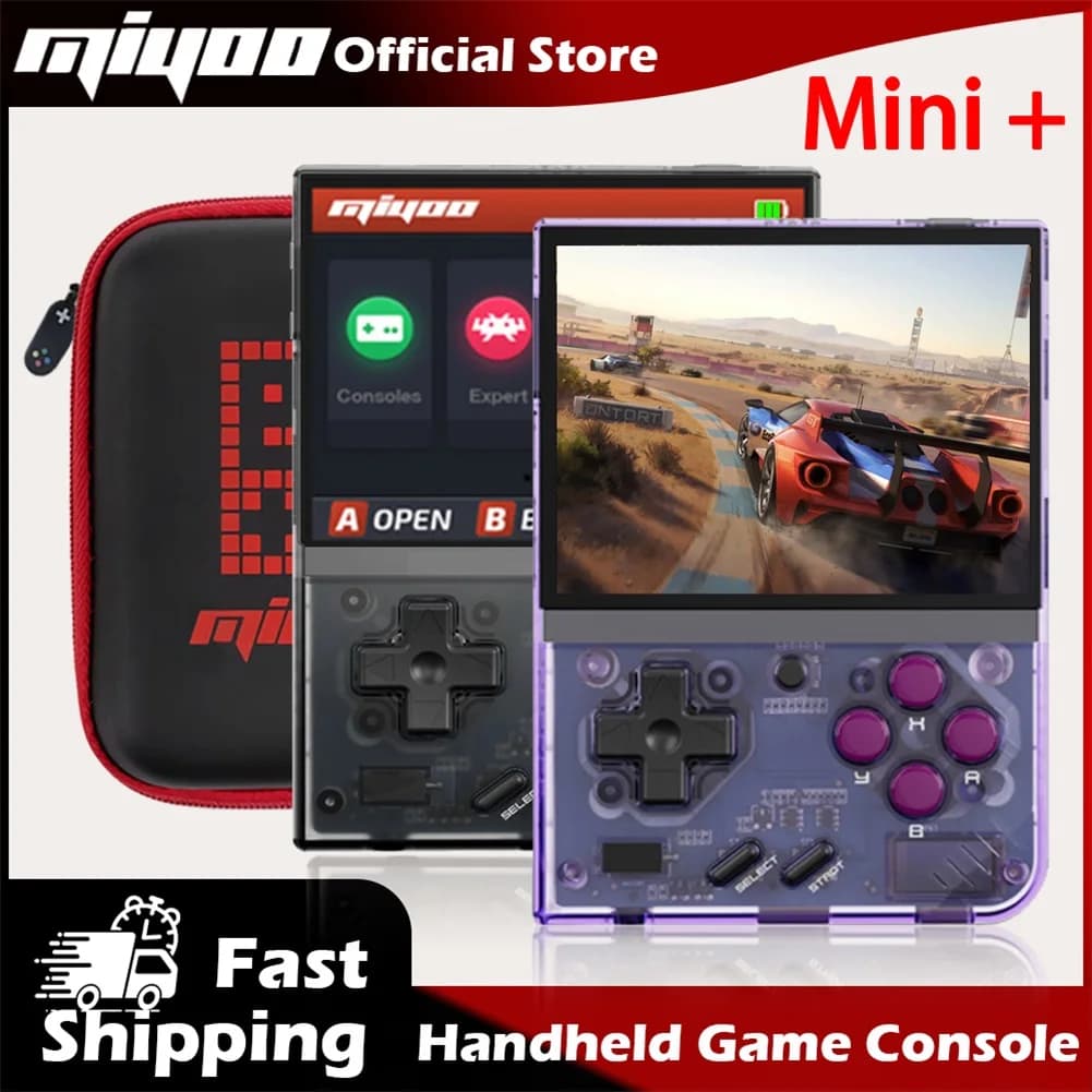MIYOO Mini Plus Retro Handheld-Spielkonsole 3,5' IPS HD-Bildschirm Mini+ Tragbare Spieler Geräte Klassische Nostalgische Gaming-Emulatoren aus der