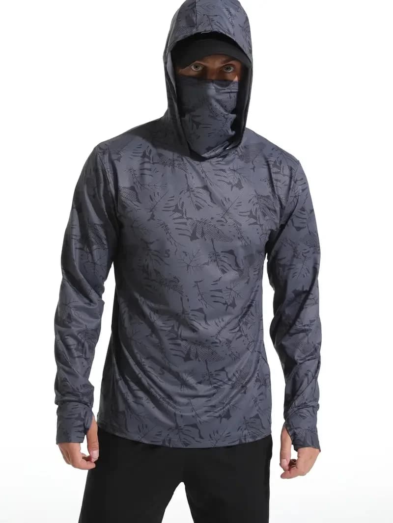 Angeln Shirt Mit Kapuze Männer Angeln Kleidung Outdoor Sommer Maske Hoodie Sonne Uv-schutz Leistung Jersey